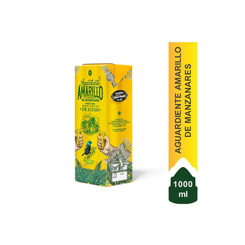 AGUARDIENTE AMARILLO 24 GRADOS CAJA X 1000 ML