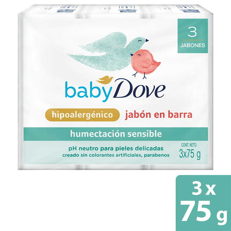 JABON DOVE BABY HUMEC.SENSIBLE 3 UNDS X 75 ML