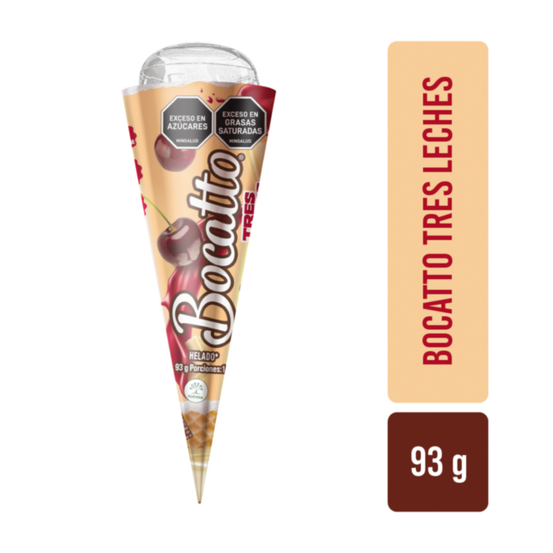 HELADO BOCATTO CONO 3 LECHES X 93 GR