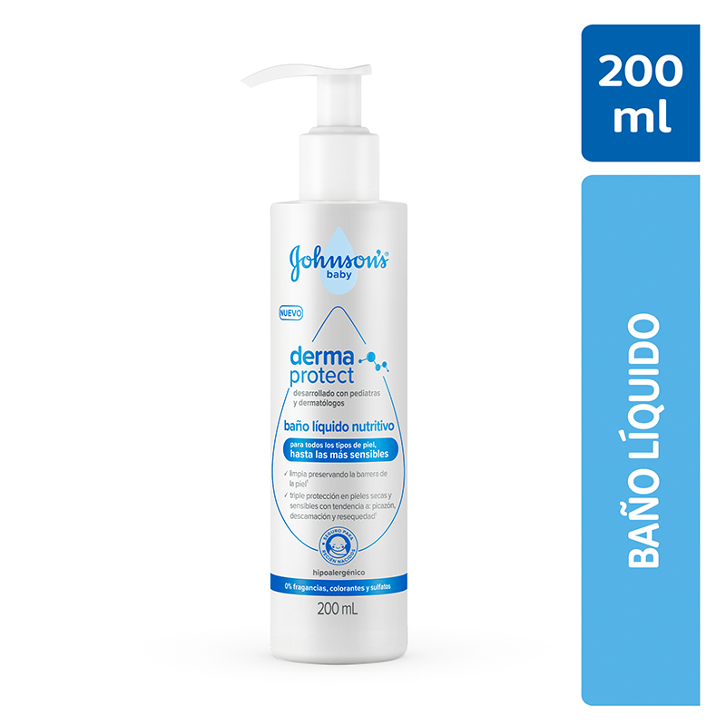 BANO LIQ.J&J BABY DERMA PROT. FCO X 200 ML