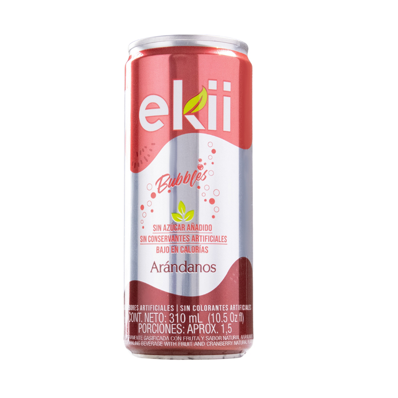 SODA EKII BUBBLES ARANDANOS LATA X 310 ML