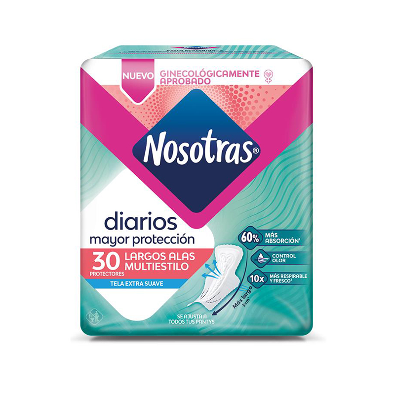 PROTECTORES NOSOTRAS LARGOS ALAS MULTIE X 30UNDS