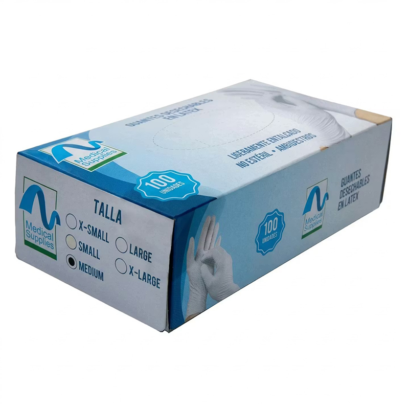 GUANTES LATEX T-M MEDICAL CAJA X 100 UNDS