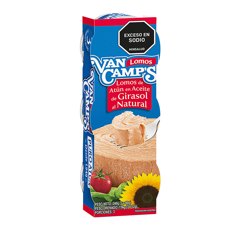 ATUN VAN CAMPS ACEITE 3 UNDS X 80 GR
