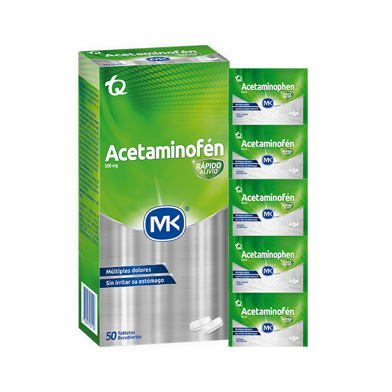 ACETAMINOFEN 500 MG MK CAJA X 50 TABS