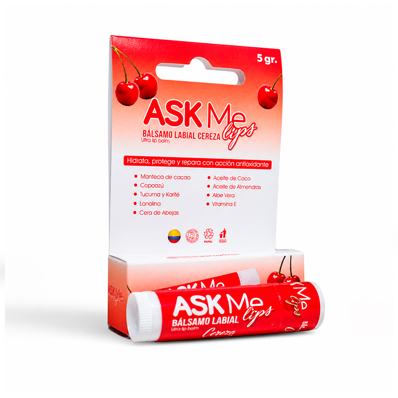 BALSAMO LABIAL ASK ME LIPS CEREZA X 5 GR