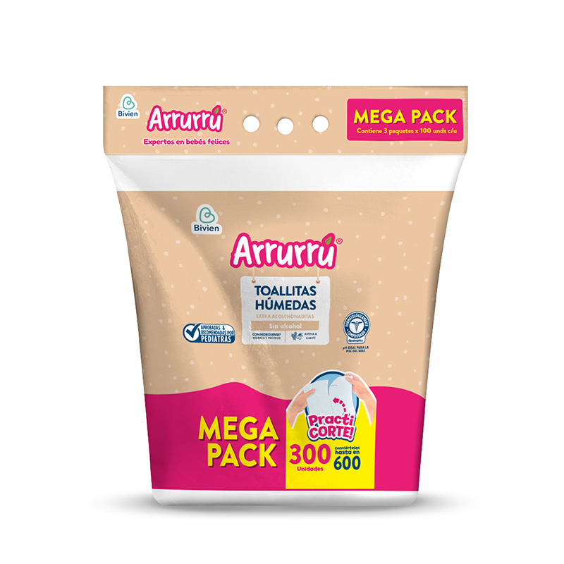 TOALLITAS ARRURRU AVENA MEGAPACK X 300 UNDS